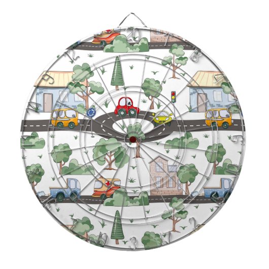 リトルタウン&カーパターカラフルンキッズ ダーツボード (正面)