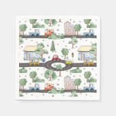 リトルタウン&カーパターカラフルン スタンダードカクテルナプキン (正面)