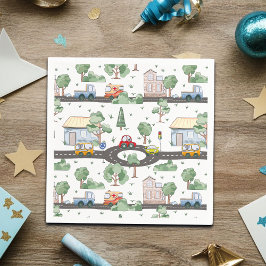 リトルタウン&カーパターカラフルン スタンダードカクテルナプキン