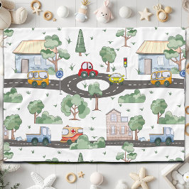 リトルタウン&カーパターカラフルン フリースブランケット