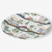 リトルタウン&カーパターカラフルン ペーパープレート (アングル)