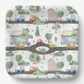 リトルタウン&カーパターカラフルン ペーパープレート (正面)