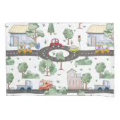 リトルタウン&カーパターカラフルン 枕カバー (正面)