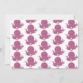 リトルタコ1匹の動物の最初の誕生日 招待状 (裏面)