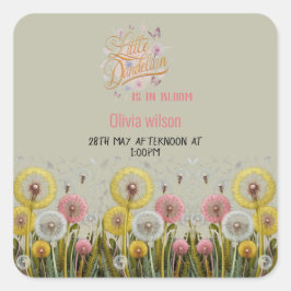 リトルタンデリアは開花の赤ちゃんシャワー中 スクエアシール