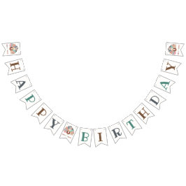 リトルターキー感謝祭あらゆる年齢の誕生日パーティー バンティングフラッグ