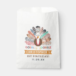 リトルターキー感謝祭あらゆる年齢の誕生日パーティー フェイバーバッグ