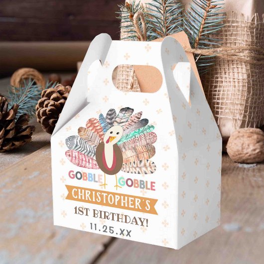 リトルターキー感謝祭あらゆる年齢の誕生日パーティー フェイバーボックス