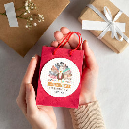 リトルターキー感謝祭あらゆる年齢の誕生日パーティー ラウンドシール