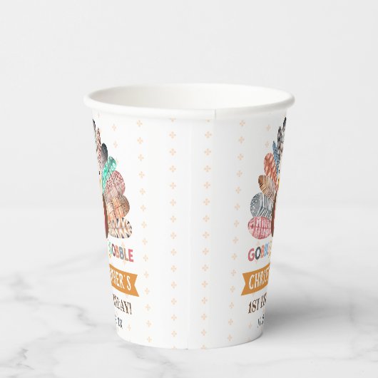 リトルターキー感謝祭あらゆる年齢の誕生日パーティー 紙コップ (右)