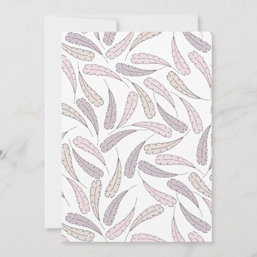 リトルターキー秋の女の子の赤ちゃんシャワー 招待状 (裏面)