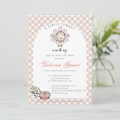 リトルターキー秋の女の子の赤ちゃんシャワー 招待状 (スタンド正面)