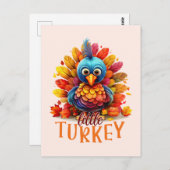 リトルターキー – かわいいカラフル漫画スタイル ポストカード (正面/裏面)