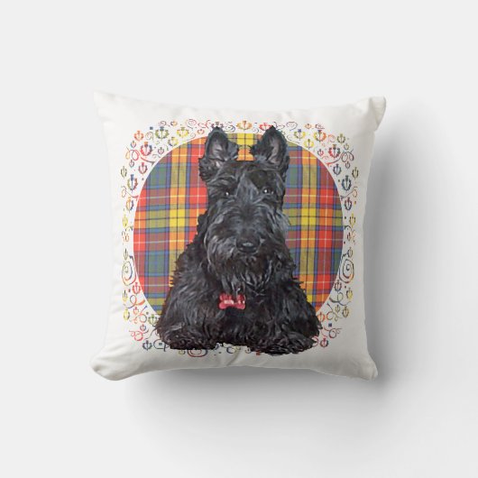 リトルタータンチェックスコッチドッグ クッション (正面)