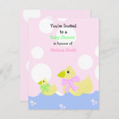 リトルダックベビーシャワー招待状 招待状 (正面/裏面)