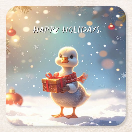 リトルダックホリデーペーパーコースター スクエアペーパーコースター (正面)