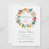 リトルダリア ワイルドフラワーリース フォト バースデー 招待状 (正面)