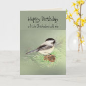 リトルチカディーの鳥のような性格 楽しい誕生日 カード (黄色い花)