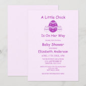 リトルチックイースターべイビーシャワー 招待状 (正面/裏面)