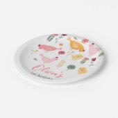 リトルチックガールファームイースターチキン誕生日 ペーパープレート (アングル)