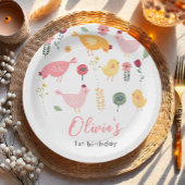 リトルチックガールファームイースターチキン誕生日 ペーパープレート