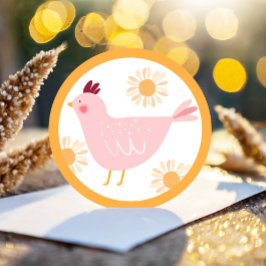 リトルチックガールファームイースターチキン誕生日 ラウンドシール