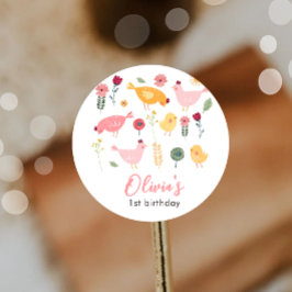 リトルチックガールファームイースターチキン誕生日 ラウンドシール