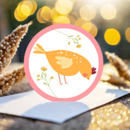 リトルチックガールファームイースターチキン誕生日 ラウンドシール