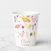 リトルチックガールファームイースターチキン誕生日 紙コップ (裏面)