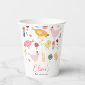 リトルチックガールファームイースターチキン誕生日 紙コップ (正面)