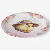 リトルチックピンクリボン紙プレート ペーパープレート (アングル)