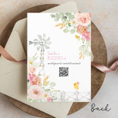 リトルチックファームガール納屋周囲の庭フローラベビーシャワー 招待状