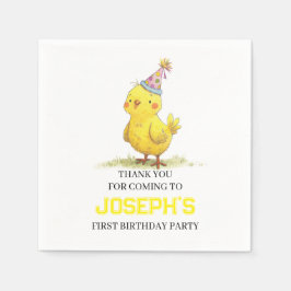 リトルチックファーム誕生日チキン スタンダードカクテルナプキン