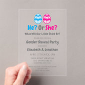 リトルチック性別発表 アクリル招待状 (インサイチュ (ポータブル))