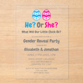 リトルチック性別発表 アクリル招待状 (正面)