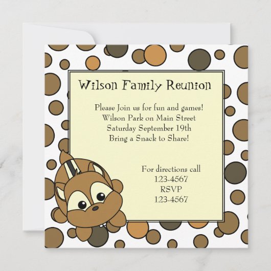 リトルチプムンクかわいこちゃん 招待状 (正面)