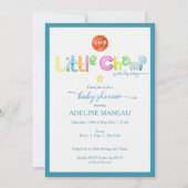 リトルチャンプは彼の方法で水の色のベビーシャワー 招待状 (正面)