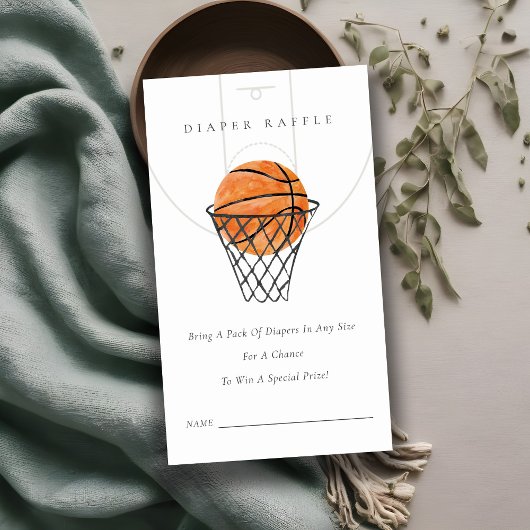 リトルチャンプバスケットボールおむつラッフルベビーシャワー エンクロージャーカード