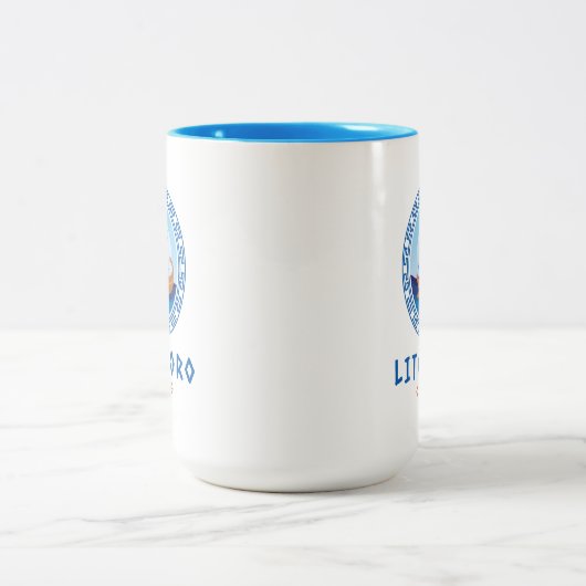 リトルチョロギリシャ船デザイン ツートーンマグカップ (中央)