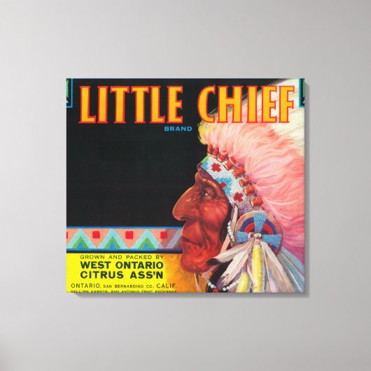 リトルチーフオレンジラベルオンタリオ州(カリフォルニア州) キャンバスプリント (正面)