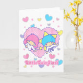 リトルツインスターズレトロロゴバレンタインTシャツ カード (黄色い花)