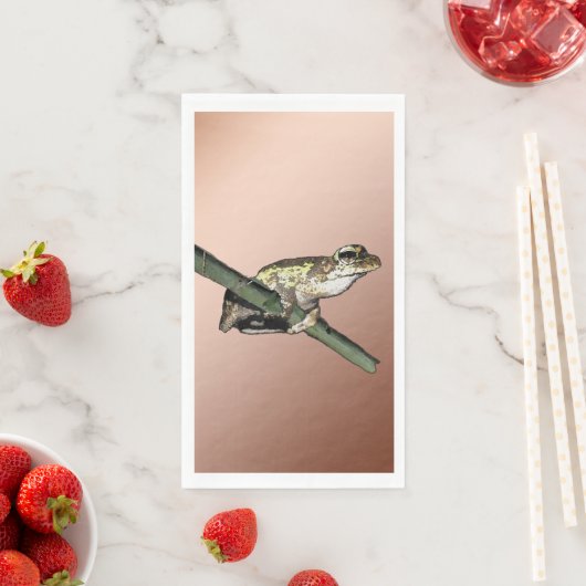リトルツリーカエル絵を描油、ゲストタオルナプキン (インサイチュ)