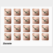 リトルツリーカエル絵を描油、ステッカー スクエアシール (シート)