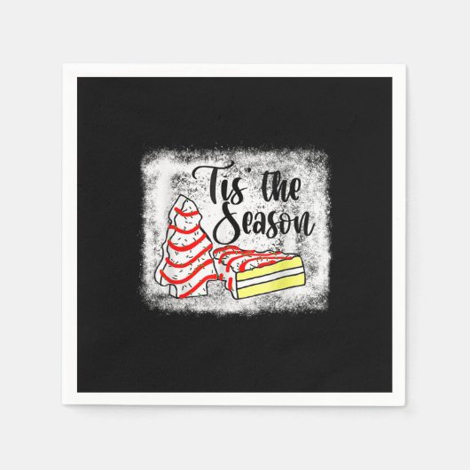 リトルティズザシーズンクリスマスツリーケーキのデビー スタンダードカクテルナプキン (正面)