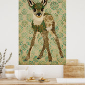 リトルティール(緑がかった色)フローラFAWNアートポスター ポスター (キッチン)