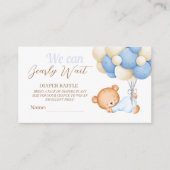 リトルテディバルーン男の赤ちゃんシャワーおむつラッフル エンクロージャーカード (正面)