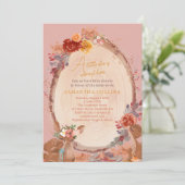 リトルディアガールウッドランド動物の赤ちゃんシャワー 招待状 (スタンド正面)