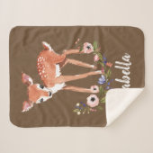 リトルディアネームパーソナライズされたベビーシェルパ毛布 シェルパブランケット (正面(横))