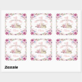 リトルディアファースト誕生日パパーソナライズされたーティ スクエアシール (シート)