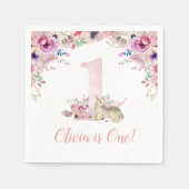 リトルディアファースト誕生日パパーソナライズされたーティ スタンダードカクテルナプキン (正面)